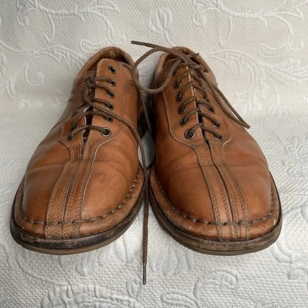 Allen Edmonds Torino Brown/Tan Lace Up Split Toe Oxford Shoe Men‎ 10.5D USA